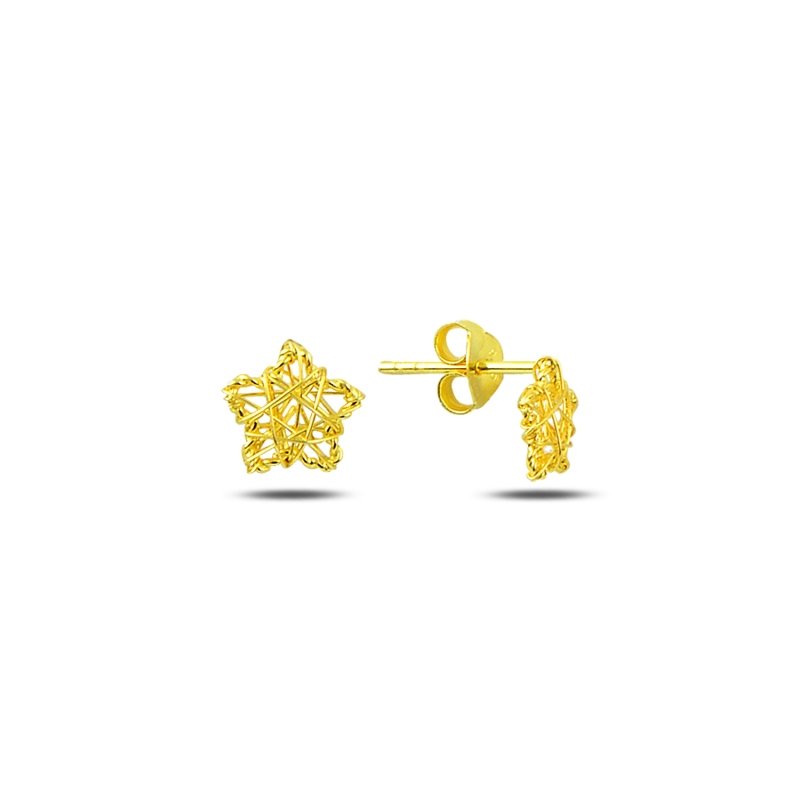 Braided Wire Nest Star Stud Earrings - E86539