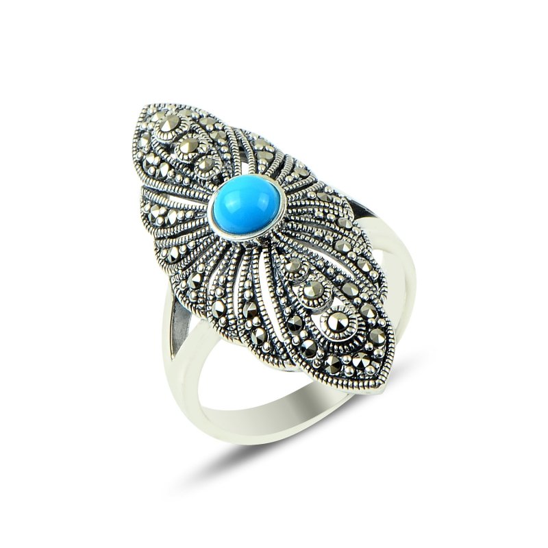 Marcasite & Turquoise Ring - R86575