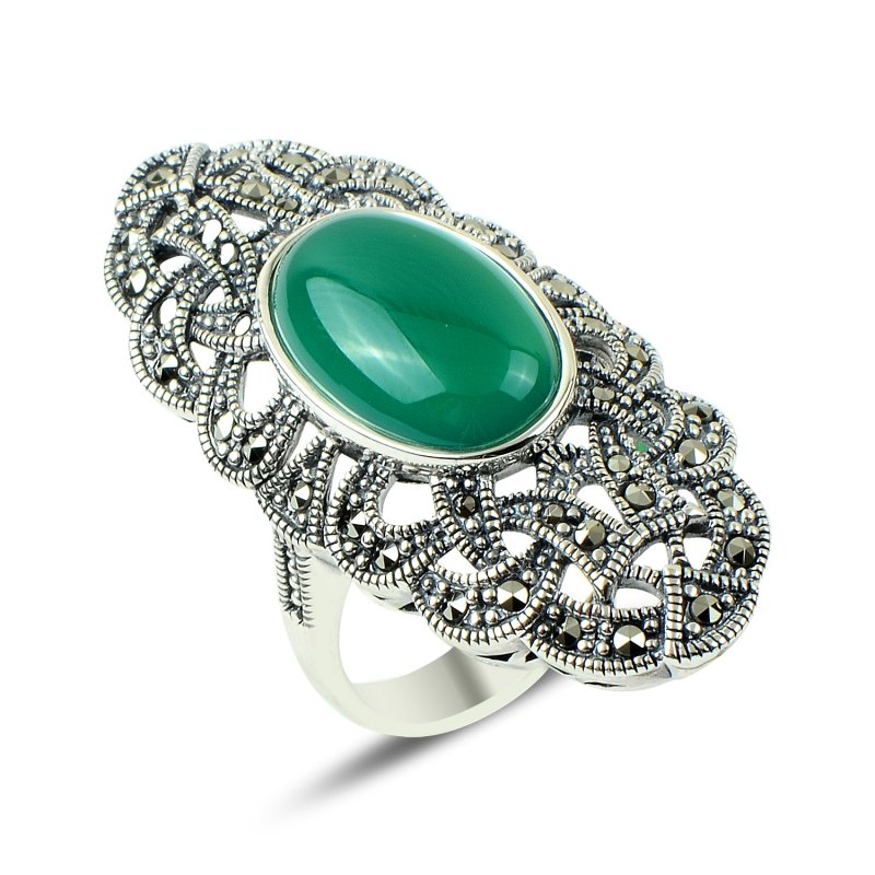 Marcasite & Agate Ring - R86599