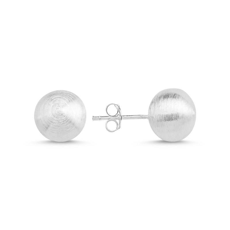 10mm Brushed Ball Stud Earrings - E86671