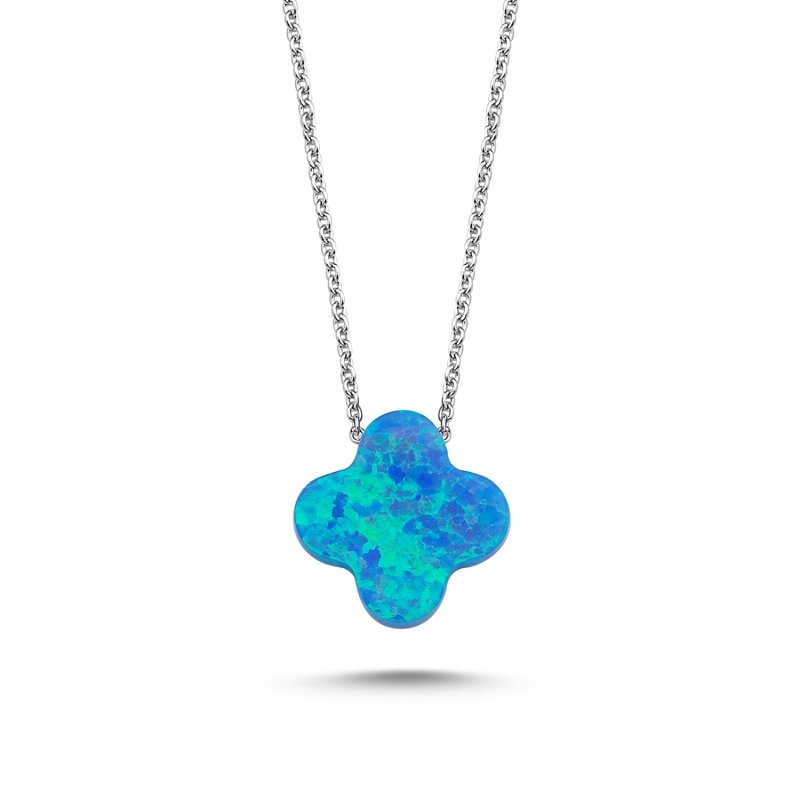 Blue Opal Quatrefoil Necklace - N86719