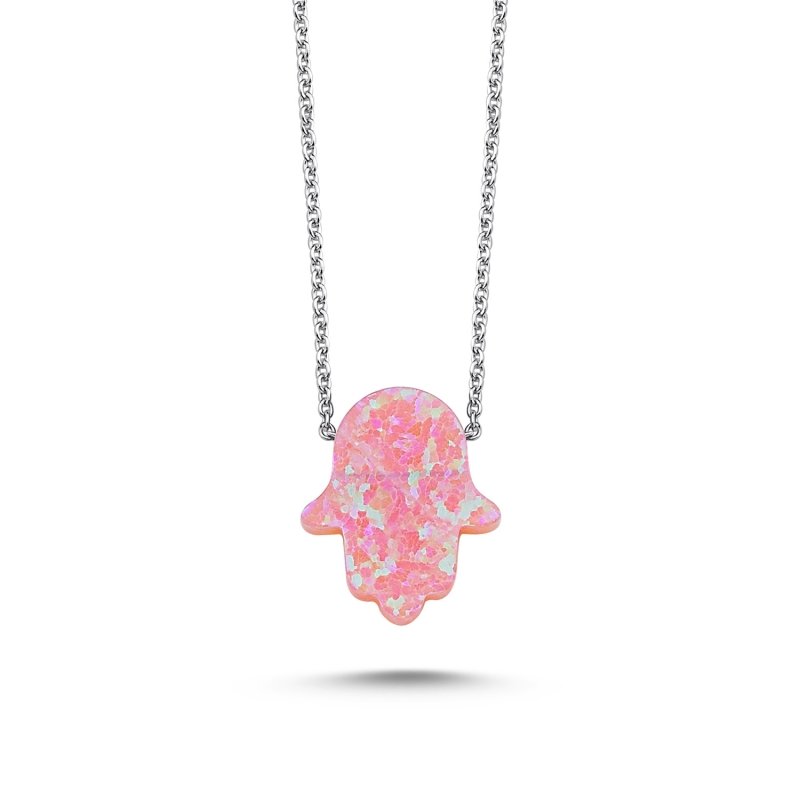 Hamsa Pink Opal Necklace - N86732
