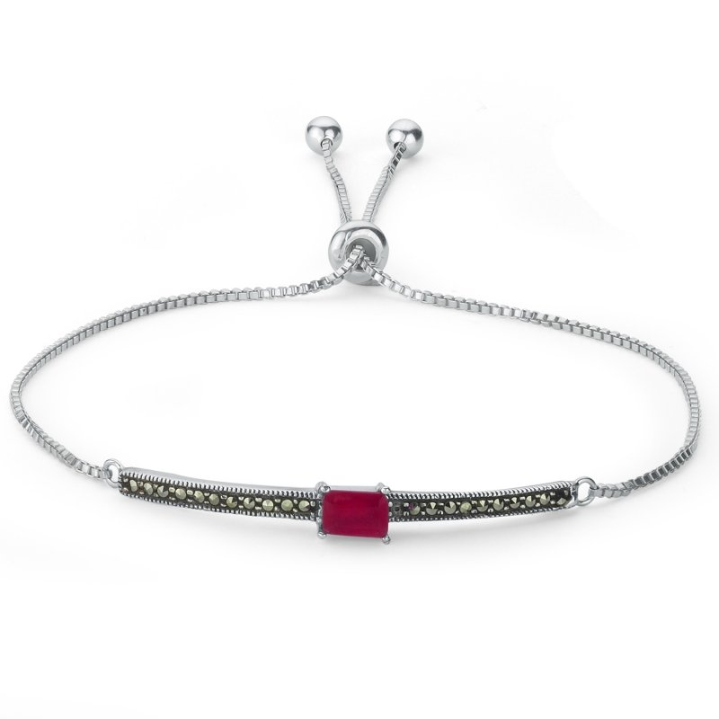 Marcasite Adjustable Sliding Bracelet - B86792