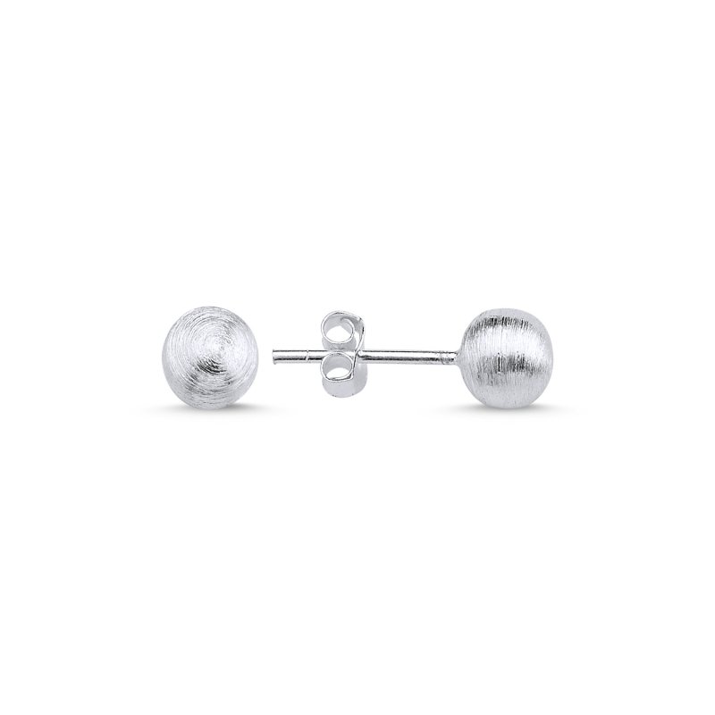6mm Brushed Ball Stud Earrings - E86836