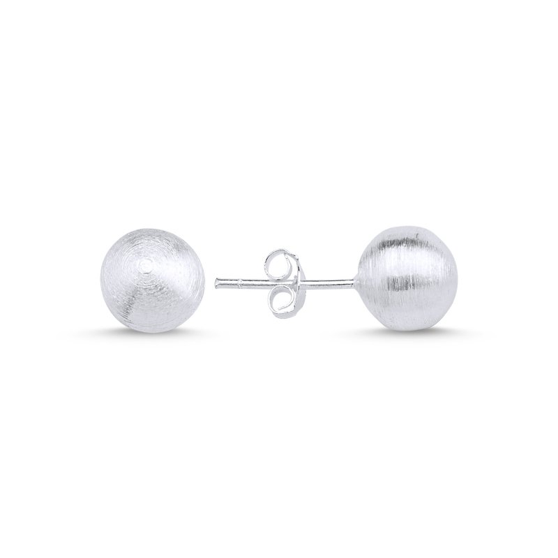 8mm Brushed Ball Stud Earrings - E86837