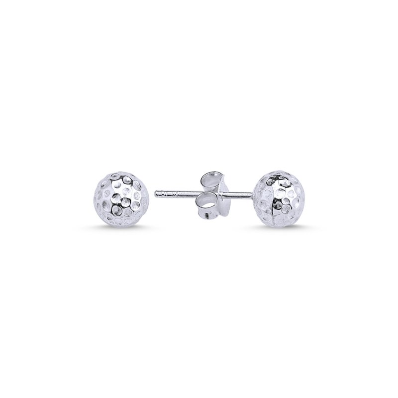 6mm Hammered Ball Stud Earrings - E86845