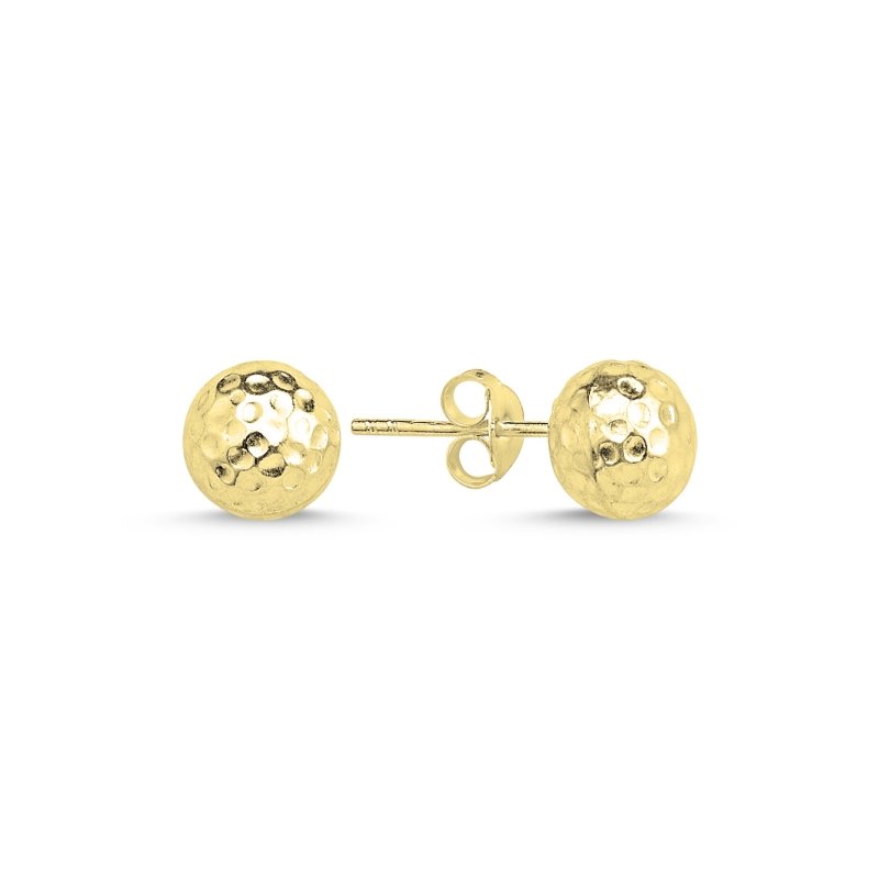 8mm Hammered Ball Stud Earrings - E86849