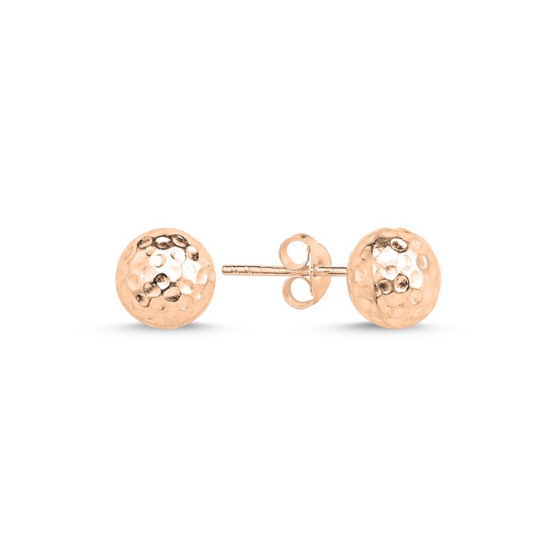 8mm Hammered Ball Stud Earrings - E86852