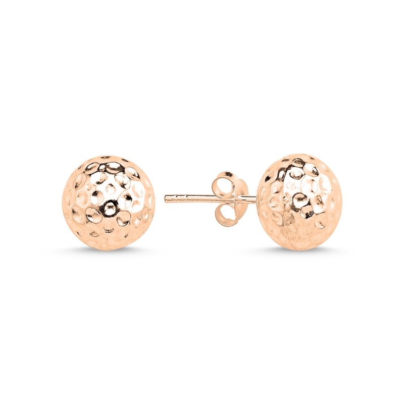 10mm Hammered Ball Stud Earrings - E86853