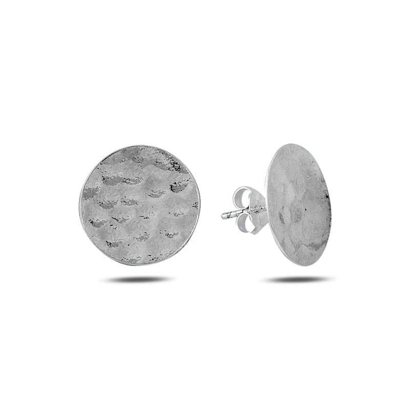 Round Hammered Stud Earrings - E86955