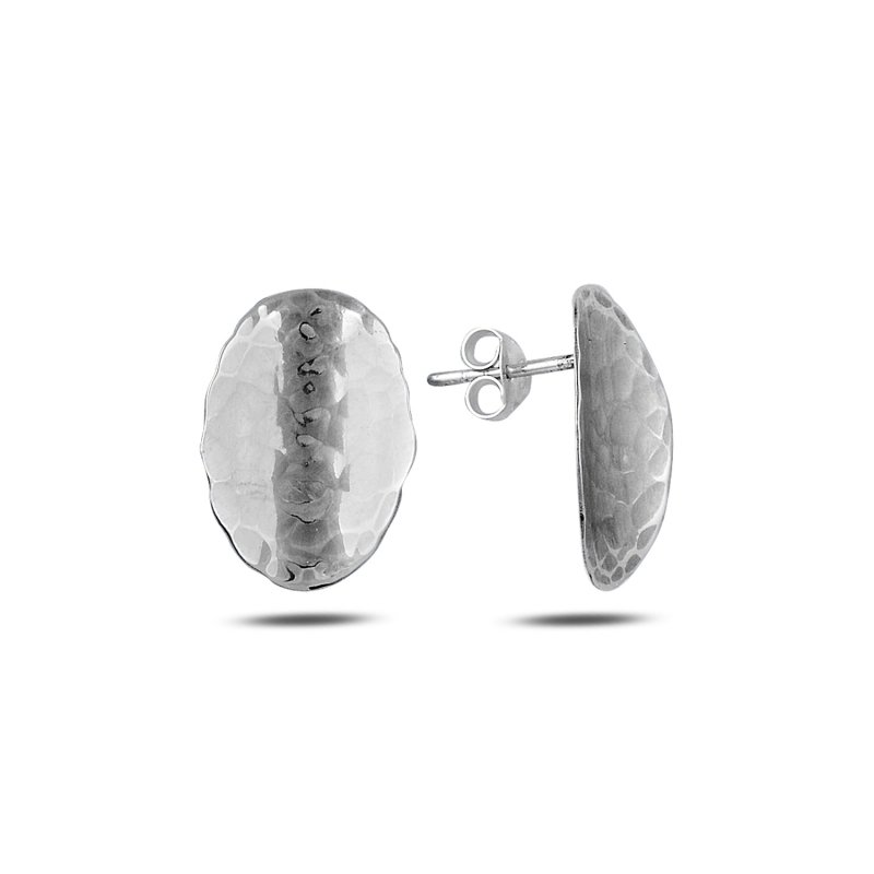 Hammered Oval Stud Earrings - E86958