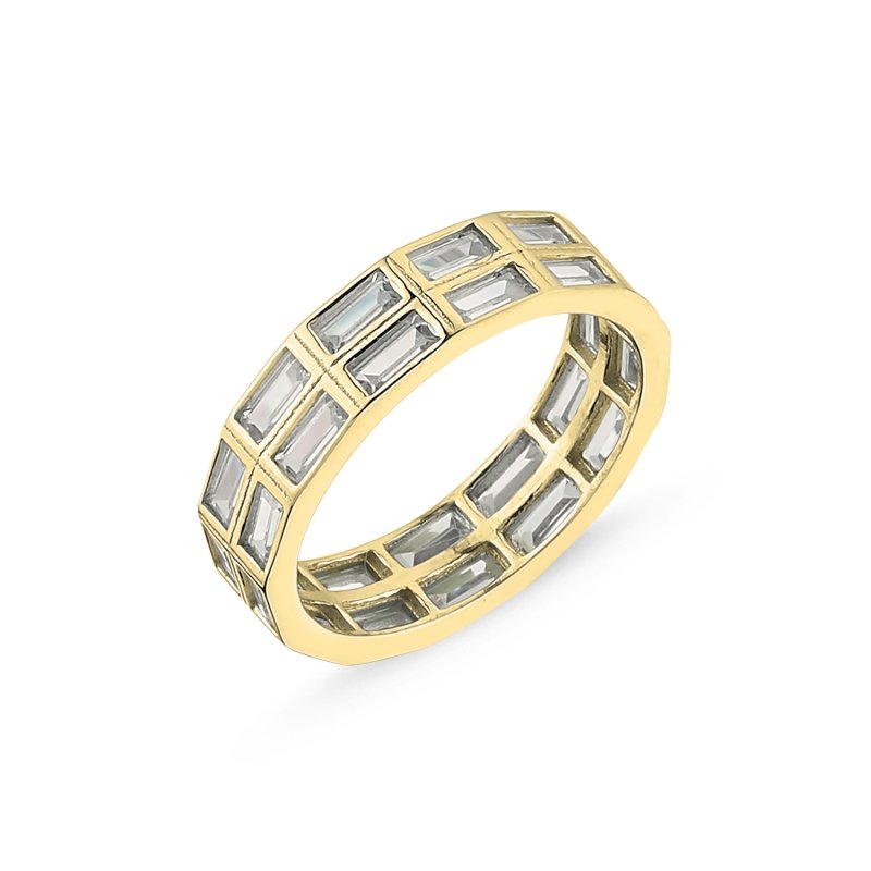 5mm Double Row Baguette CZ Eternity Ring - R87192