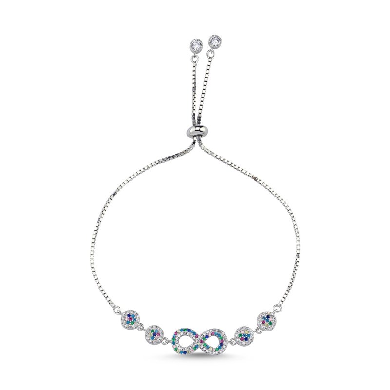 CZ Infinity Adjustable Sliding Bracelet - B87245
