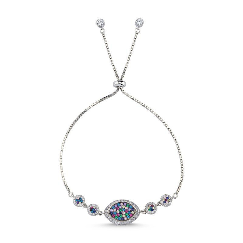CZ Marquise Adjustable Sliding Bracelet - B87246