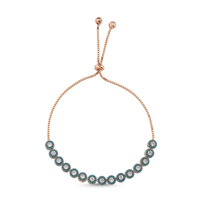 Round CZ Adjustable Sliding Bracelet - B87247