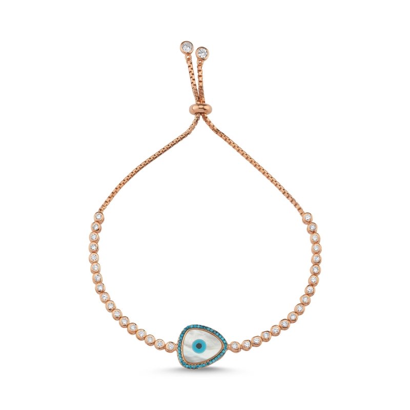 Eye & CZ Tennis Adjustable Sliding Bracelet - B87249