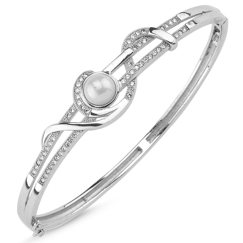 Pearl & CZ Bangle - BN87263