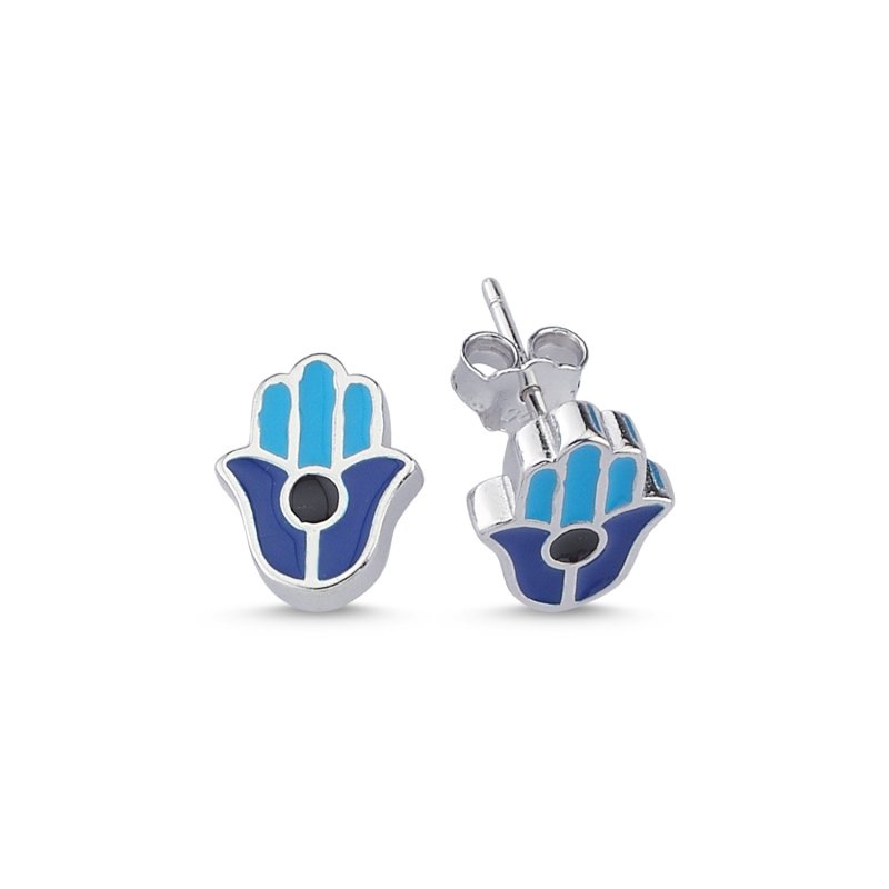 Enamel Hamsa Stud Earrings - E87340