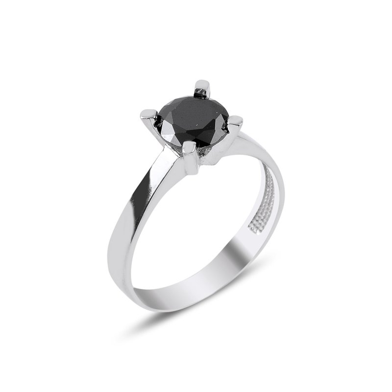 Black CZ Solitaire Ring - R87562