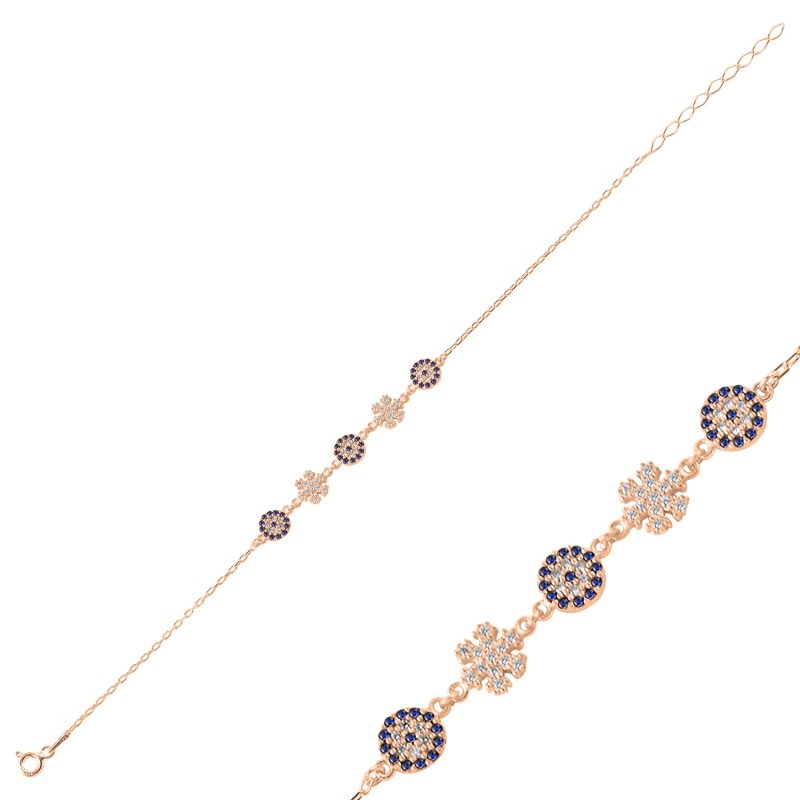 CZ Evil Eye & Snowflake Bracelet - B87615