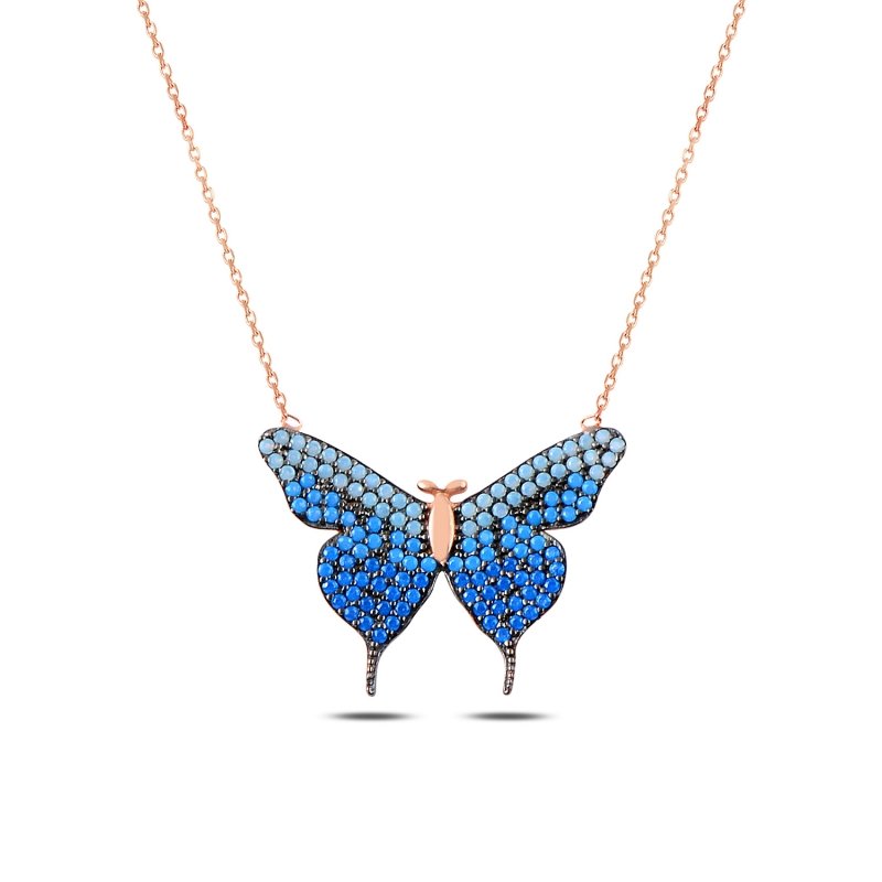 Nano Shades of Blue Butterfly Necklace - N87721