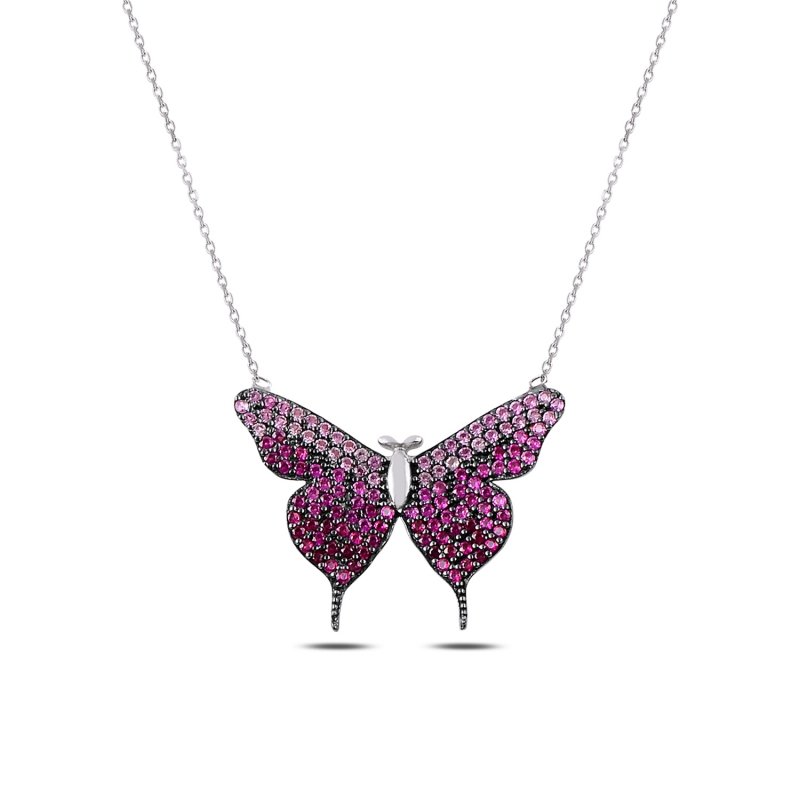 Nano Shades of Pink Butterfly Necklace - N87722