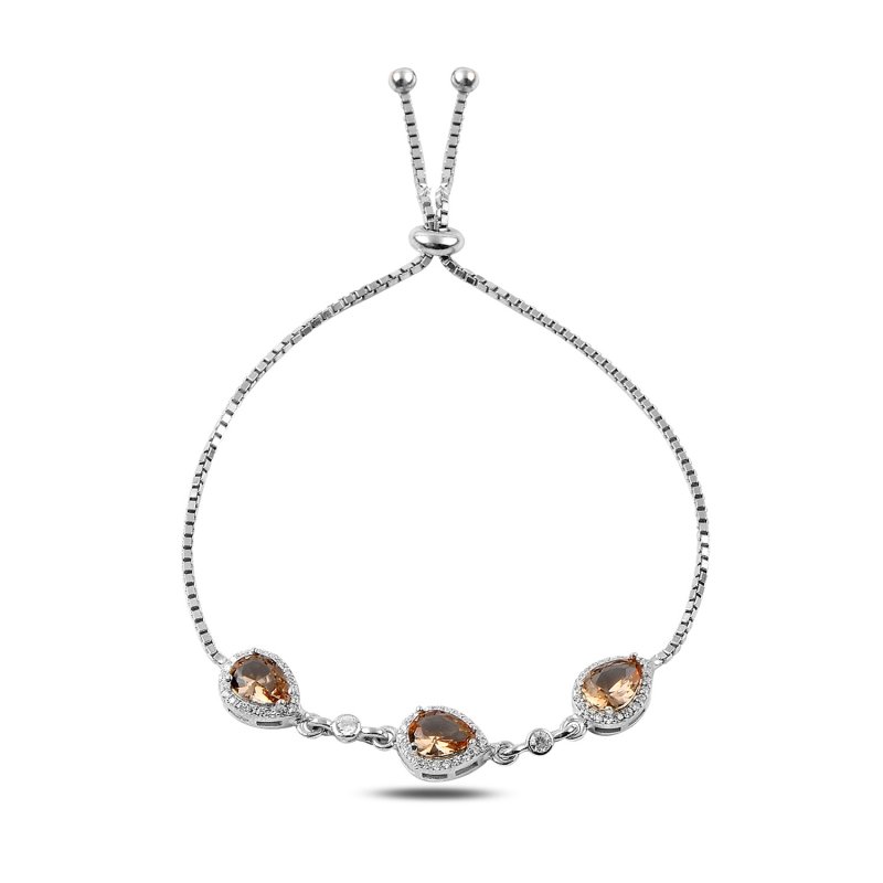 Sultanite & CZ Adjustable Sliding Bracelet - B87745