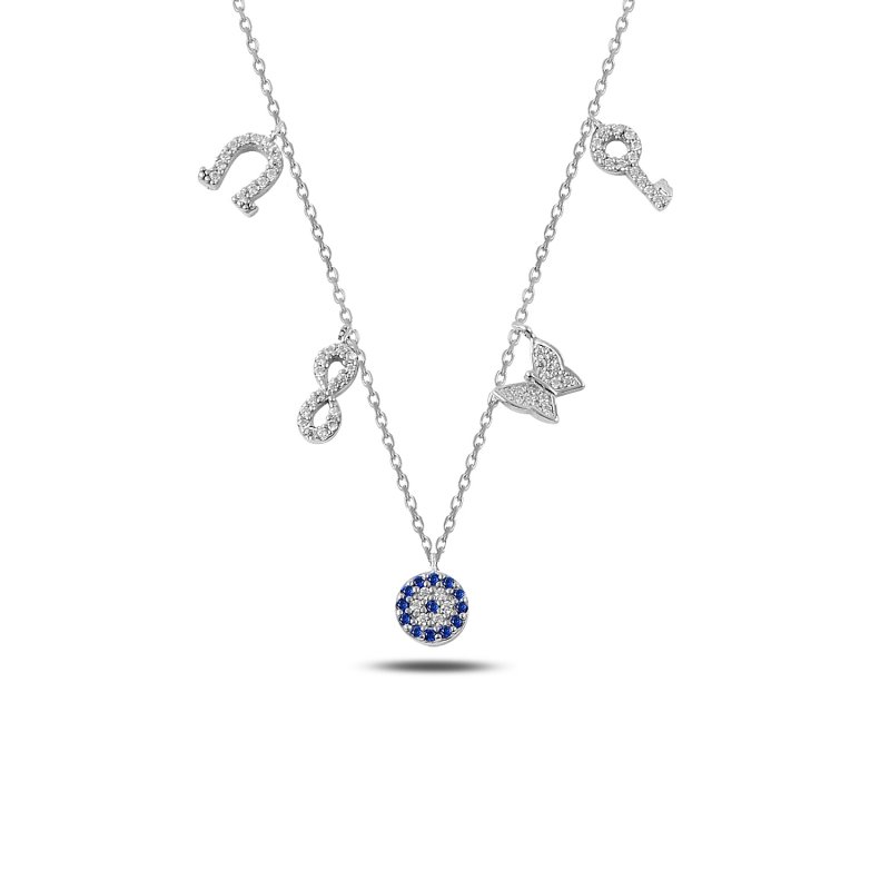 CZ Dangle Charm Necklace - N87809