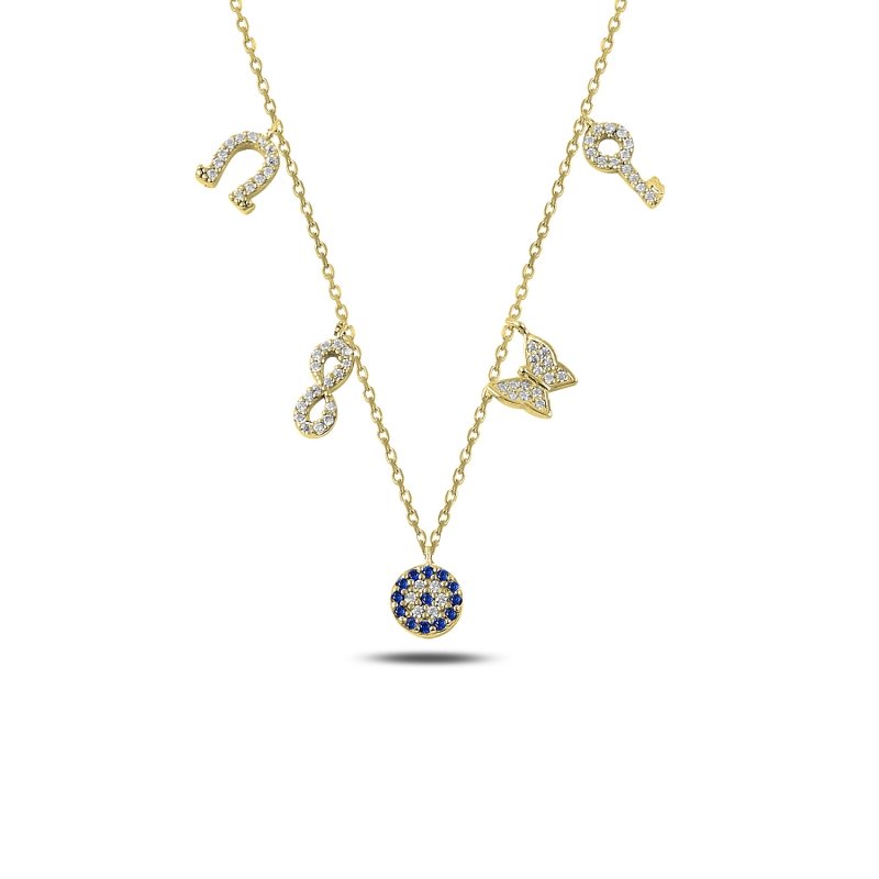 CZ Dangle Charm Necklace - N87809