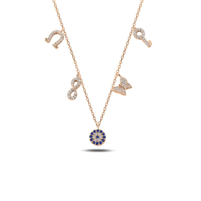 CZ Dangle Charm Necklace - N87809