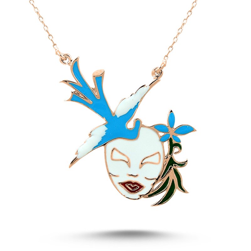 Colorful Enamel Mask Necklace - N08787