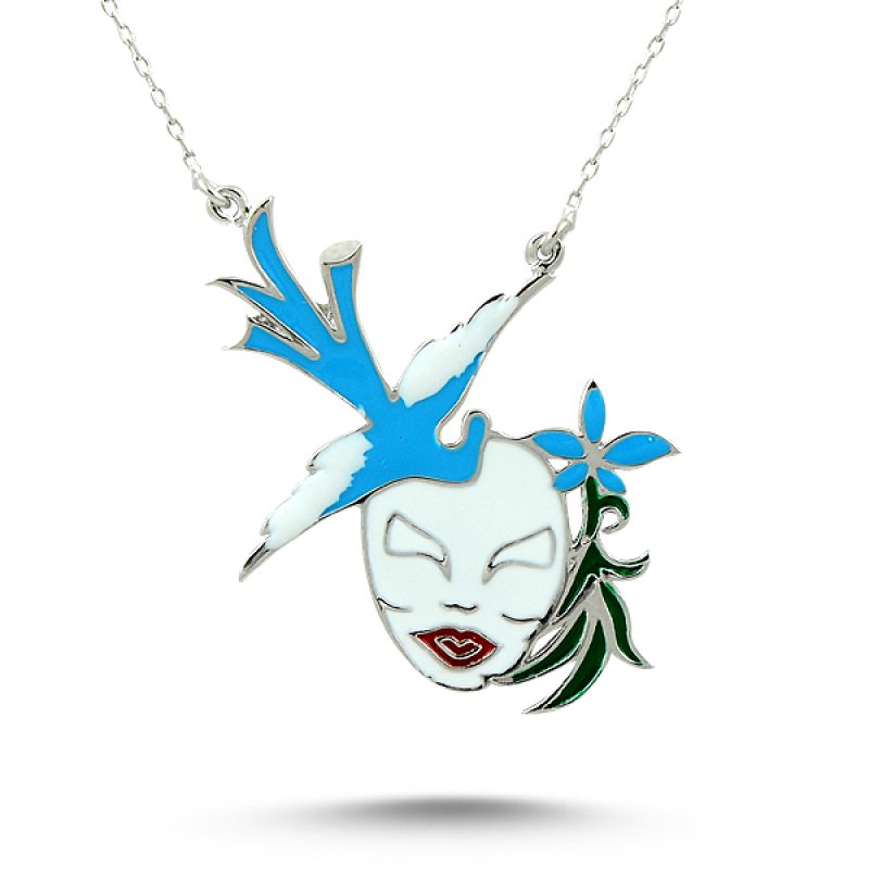 Colorful Enamel Mask Necklace - N08787
