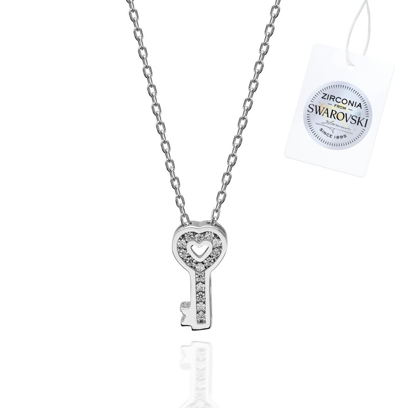Swarovski Zirconia Key & Heart Necklace - N87952