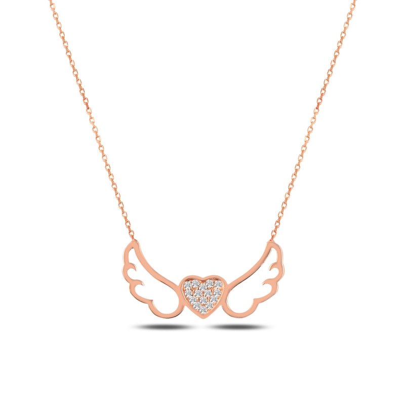 Heart & Wings CZ Necklace - N88003