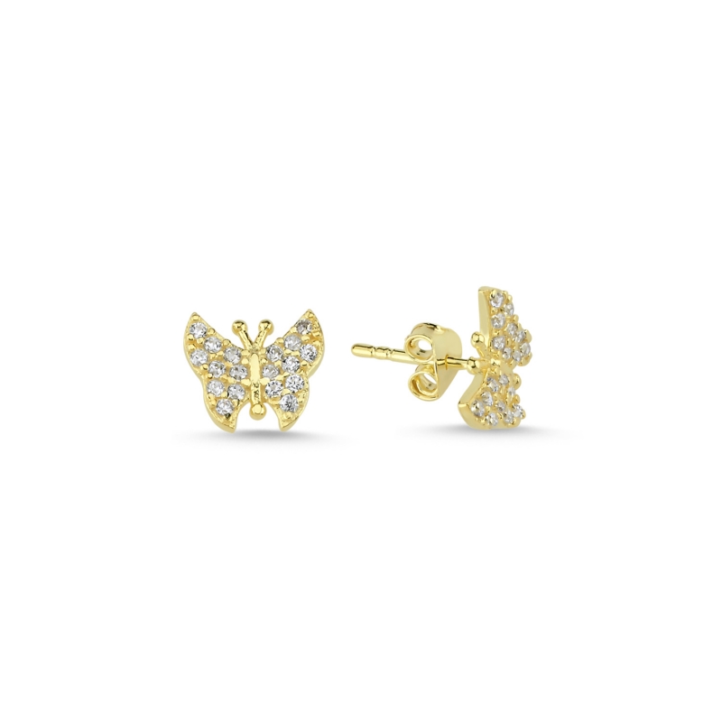 Butterfly CZ Stud Earrings - E88014