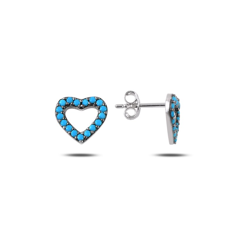 Heart Nano Turquoise Stud Earrings - E88020