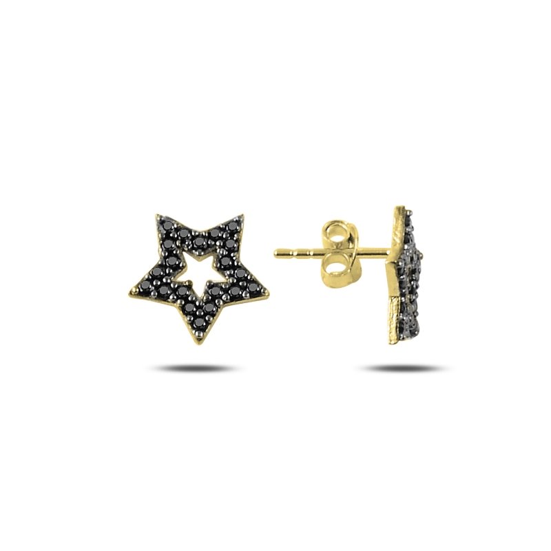 Star Black CZ Stud Earrings - E88024
