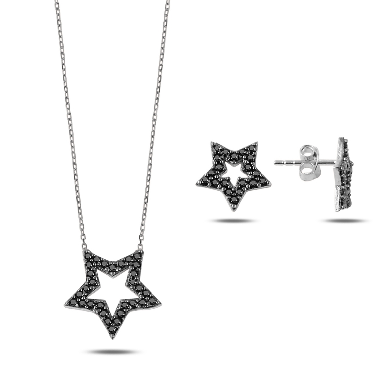 Black CZ Star Set - S88025