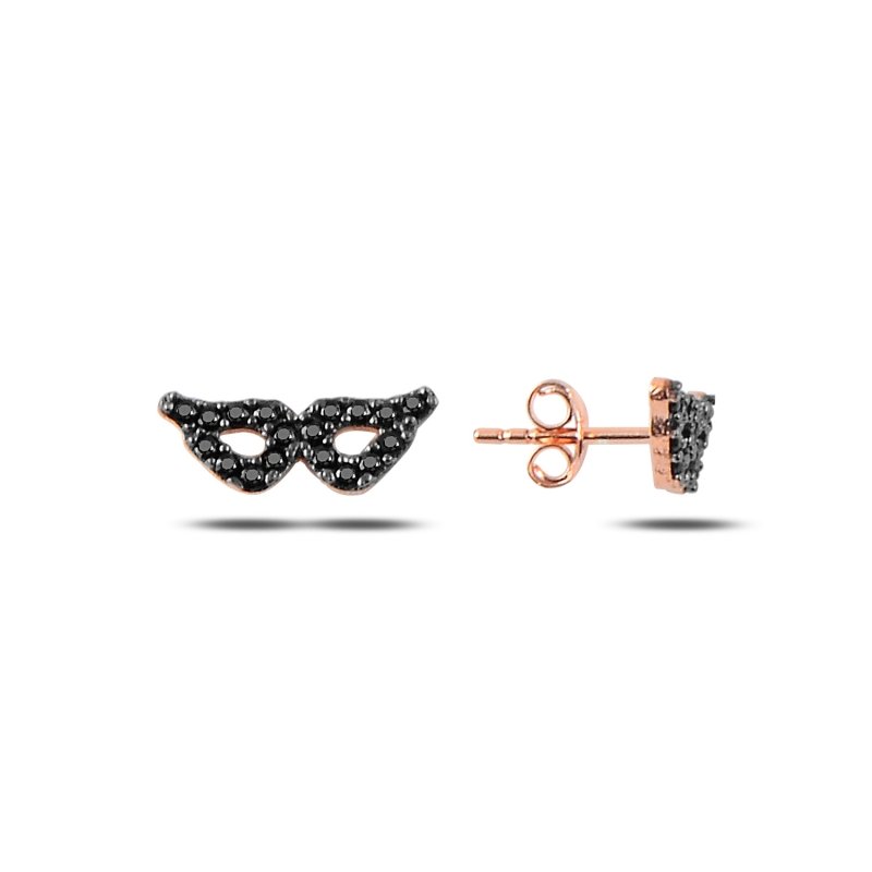 Wings Black CZ Stud Earrings - E88031