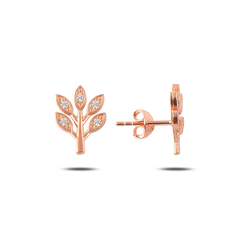 Olive Branch CZ Stud Earrings - E88047