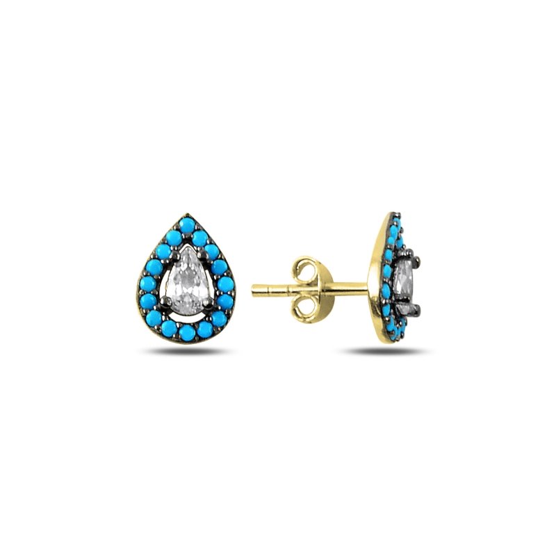 Nano Turquoise Solitaire Stud Earrings - E88084