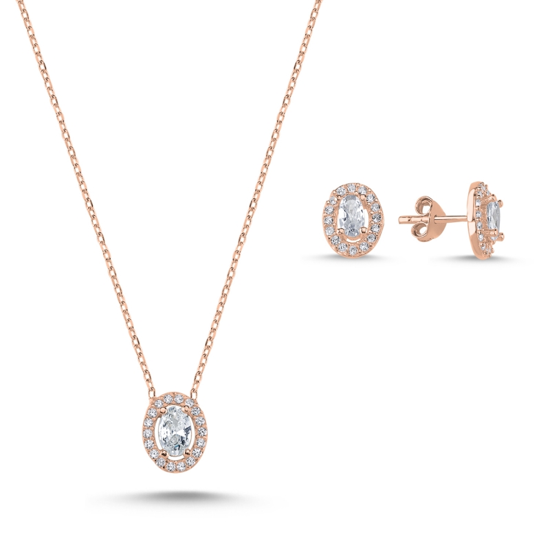 Oval Halo Solitaire CZ Set - S88089