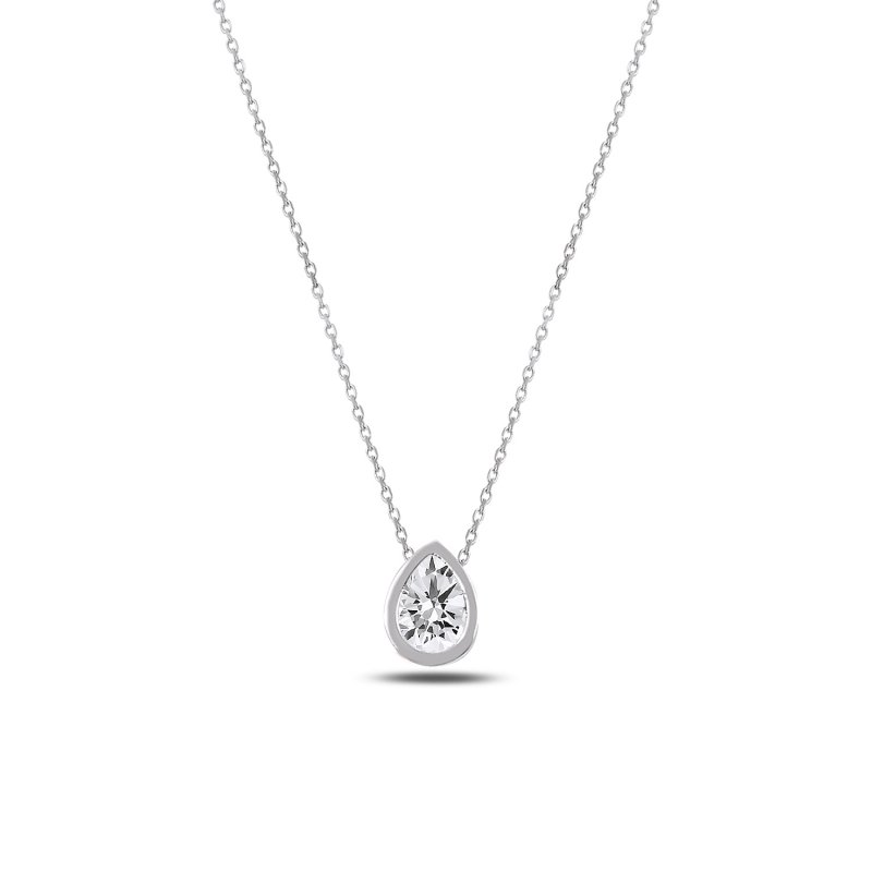 Teardrop CZ Solitaire Necklace - N88094