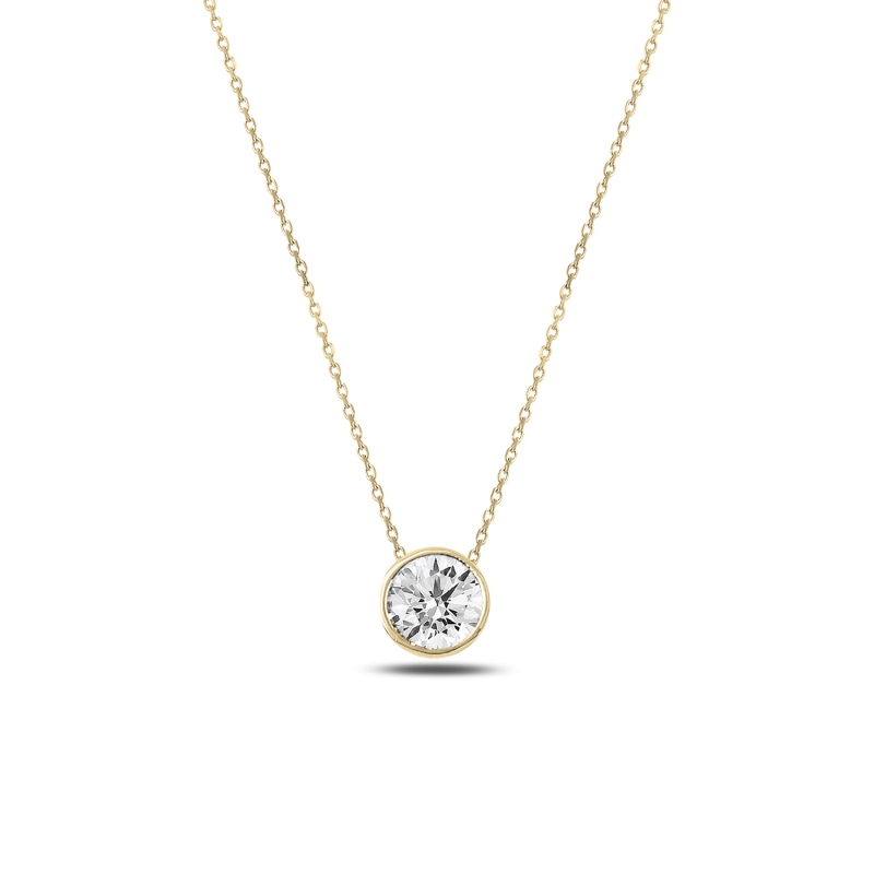 Round CZ Solitaire Necklace - N88095