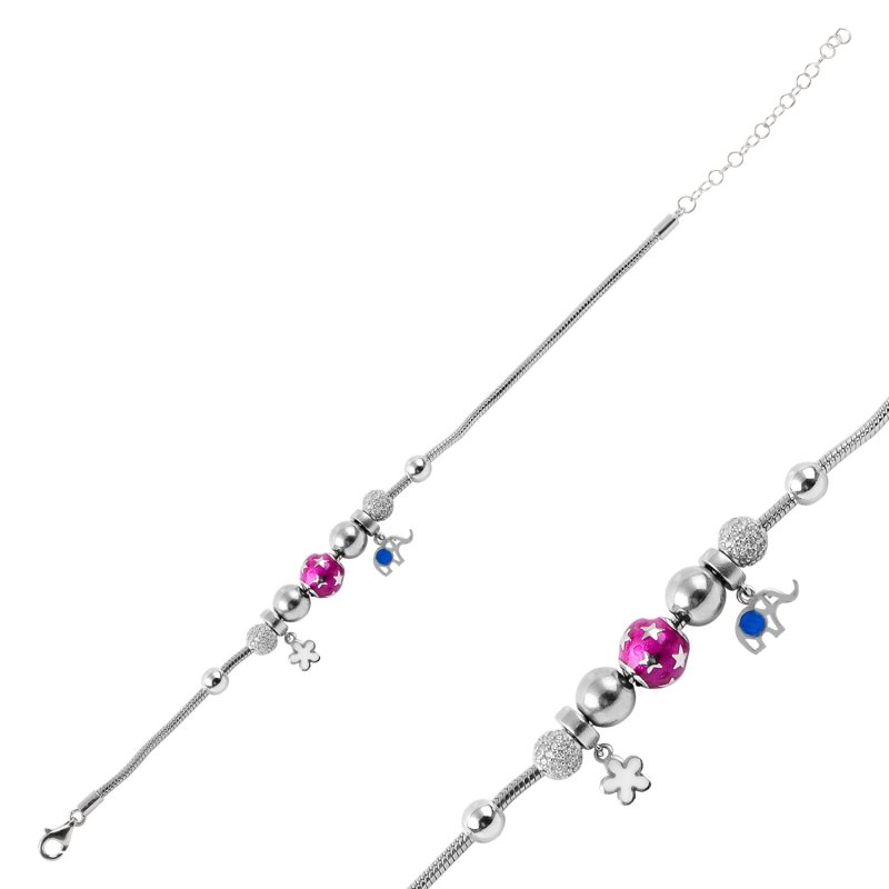 CZ Charm Bracelet  - B88153
