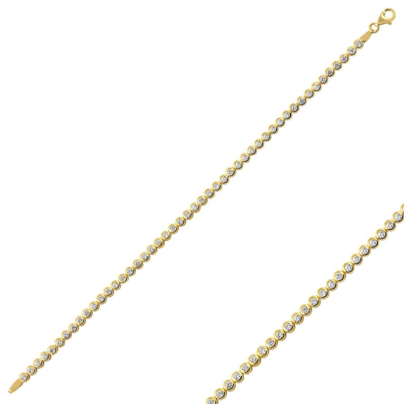 2mm Zirkon Taşlı Suyolu Bileklik - B88243