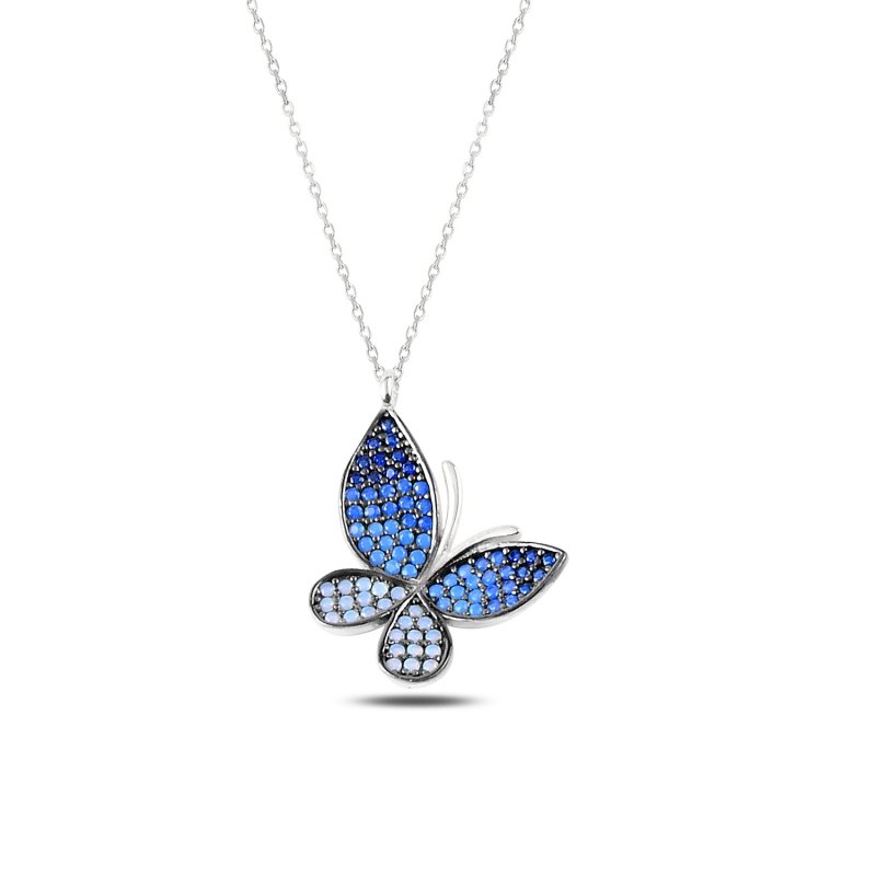 Nano Shades of Blue Butterfly Necklace - N88266