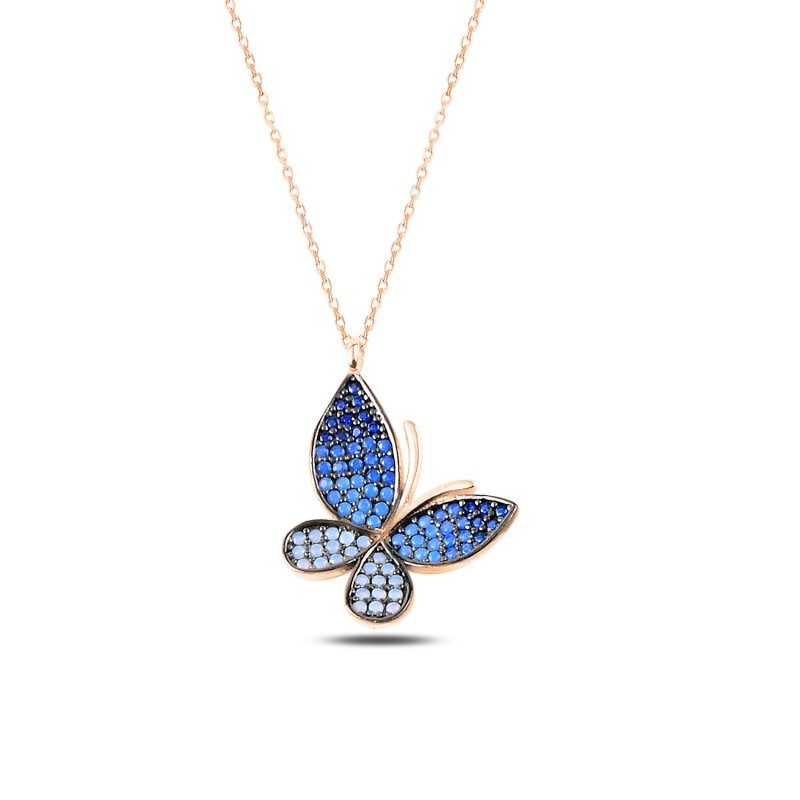 Nano Shades of Blue Butterfly Necklace - N88266