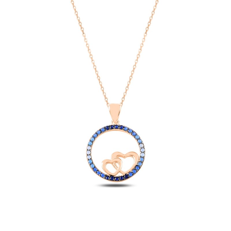 Heart In Circle Nano Shades Of Blue Necklace - N88268
