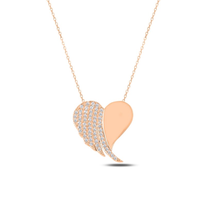Heart & Wing CZ Necklace - N88276